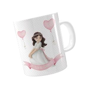 Tasse de communion pour filles, motif dessin animé mignon, tasse en céramique, décoration pour événement religieux, 8421363470163, lot de 2, boîte cadeau - Product Image 2