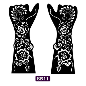 Pochoirs de tatouage au henné OEM, motifs de dentelle sexy pour le corps, tatouages temporaires au henné noir pour femmes, vente en gros, modèles SS1001RL-SS1012RL - Product Image 2