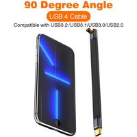 Cable USB4 en ángulo corto de 13.5cm, cable Thunderbolt 4 Tipo C de 40Gbps, cable de carga PD240W para SSD, laptop, Macbook, teléfono, iPhone 17, iPad