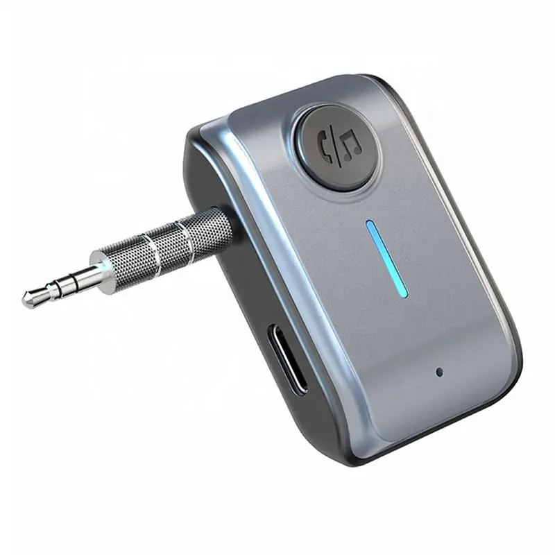Adaptor Kit Mobil Bluetooth 5.3, Earphone bluetooth Audio musik nirkabel stereo bebas genggam aux 3.5mm untuk TV Mobil
