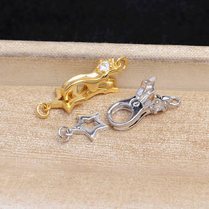 Boucle en argent S925 avec diamant, pendentif, matériel de fabrication de bijoux, accessoires, clip de fixation, boucle à pression 5629 pour bracelet et collier - Product Image 3