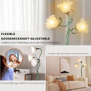 Lámpara de Pie LED de Estilo Rústico Americano, Plegable, con Luz de Tres Colores, Color Crema, para Sala de Estar/Sofá/Dormitorio/Jardín - Product Image 5