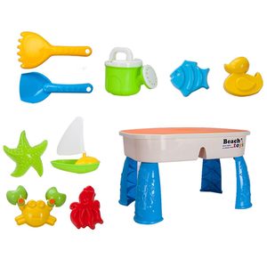 โต๊ะน้ำเล่นกลางแจ้งสำหรับเด็ก ของเล่นชายหาด พร้อมอุปกรณ์ครบชุด - Product Image 1