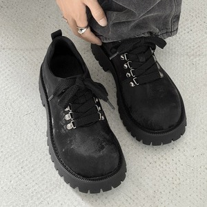 Summer new style <b>platform</b> heightening men's desert-style retro casual leather shoes with big toe holes leather <b>boots</b> - Product Image 4