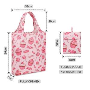 Multi Pattern <b>Foldable</b> Shopping <b>Bag</b> Single Shoulder Lightweight Reusable Grocery Tote Snap Folding Eco <b>Bag</b> Supermarket Outing - Product Image 2