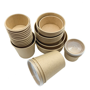 <span class=keywords><strong>Meilleur</strong></span> Prix Impression Personnaliser Bol à soupe en papier kraft jetable avec couvercle en PP et couvercle en papier - Product Image 1