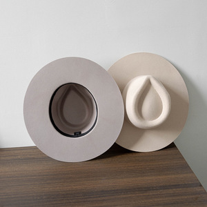 Tùy Chỉnh Kích Thước Len Cảm Thấy Fedora <span class=keywords><strong>Hat</strong></span> Trống Hot Bán Hình Dạng Phổ Biến Cứng Cứng Rộng Brim Fedora Mũ Cho Phụ Nữ Người Đàn Ông Thời Trang Ăn Mặc - Product Image 1