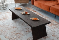 Rustikaler Eichen Table basse solide du fabricant direct Design carré antique moderne pour bureau à domicile salle à manger meubles d'hôtel