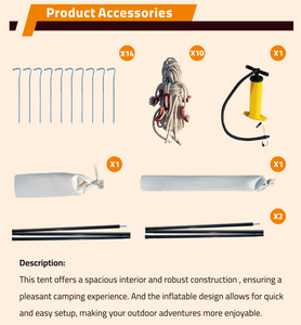 批发4-5人用折叠充气帐篷PVC框架舱户外充气露营帐篷Tente De Toit - Product Image 5