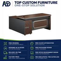 Meubles de bureau commerciaux, bureau de direction en forme de L avec armoire latérale pour bureau de direction
