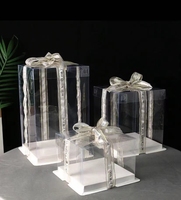 Boîte d'emballage de gâteau en gros, taille personnalisée, boîte à gâteau transparente de 6 pouces, cadeau de fête d'anniversaire de mariage, boîtes à gâteaux transparentes en plastique pour animaux de compagnie