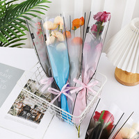 Evergreenwrap Ins Gradient Trapezoid Single Flower Bag Valentijnsdag Qixi Bloemige Geschenkverpakking