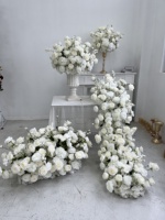 M-FR60 Nouveau style cascade de fleurs d'hortensia vertes, centre de table, roses blanches, fleurs d'allée, décoration de mariage