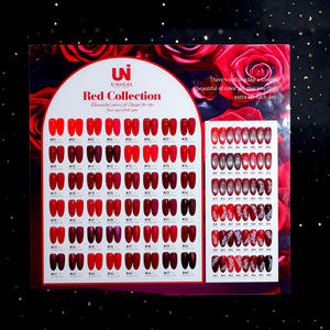 Unigel Hema Gratis Aangepast Uw Logo Uv Gel Groothandel Oem Rode Kleur Collectie Gel Nagellak Set Voor Salon - Product Image 1