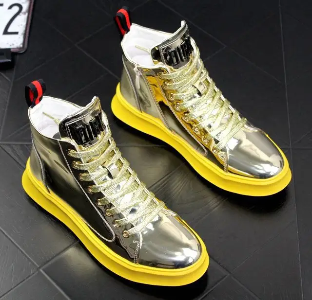 Nueva moda brillante marca superior hombres zapatos casuales de alta calidad zapatos de skate de alta calidad más tamaño zapatillas de lujo hombres