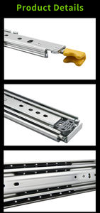 Vendeur chaud 76mm Pull Out Rail Roulement <span class=keywords><strong>À</strong></span> Billes Glissières De Tiroir Avec Serrure Heavy Duty Télescopique <span class=keywords><strong>Plateau</strong></span> Piste 220kg Chargement - Product Image 5