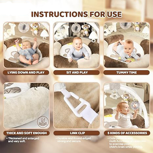 <span class=keywords><strong>Tapis</strong></span> de gymnastique pour bébé 6-en-1 avec 5 jouets démontés <span class=keywords><strong>Tapis</strong></span> d'activité confortable pour bébé pour chambre salon sol - Product Image 3