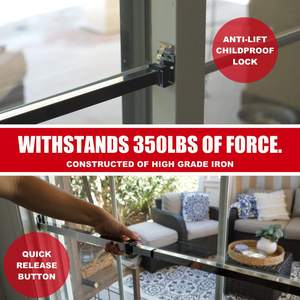 Le <span class=keywords><strong>brouilleur</strong></span> de porte de sécurité Offre Spéciale de l'Amérique facile installent 1 barre de sécurité réglée de vis pour les portes coulissantes - Product Image 6