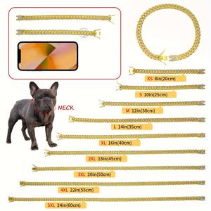 US LOCAL STOCK Hiphoppet Vente à Chaud Chaîne de Chien de Luxe en Alliage Diamant Étincelant Collier de Marche en Métal Sécurisé pour Grands Chiens - Product Image 3