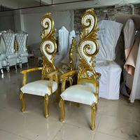 Sillón Individual de Lujo Rojo Dorado, Respaldo Alto, Clásico, para Banquetes, Bodas, Trono Real, Silla de Rey y Reina