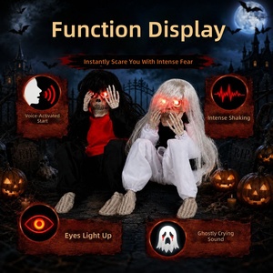 Decoración de Halloween con Sonido de Llanto, Esqueleto con Luz y Movimiento Activado por Voz, Juguete Decorativo - Product Image 2