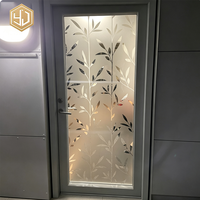 Porte intérieure battante en verre trempé, motif bois, étanche, pour chambre et cuisine - Offre Spéciale