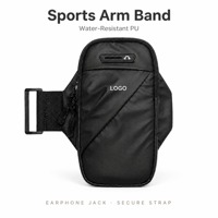 Pochette de bras pour téléphone portable, étanche, sportive, tendance, en PU, pour le cyclisme et la course à pied, avec poches zippées réglables