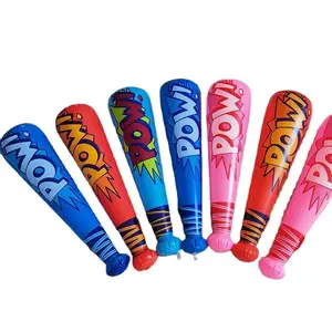 Manufacturer Wholesale PVC Colored Inflatable Rod Inflatable Baseball Bats Children's Toys Pow Printed Inflatable Hammer