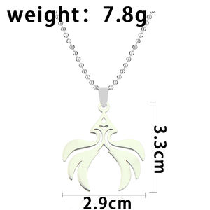 Collier pendentif en acier inoxydable Genshin Impact Vision, œil de Dieu, Pyro, Cryo, Electro, Dendro, Geo, Anemo, Hydro, collier ras du cou - Product Image 4