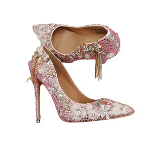 Nuove <span class=keywords><strong>Scarpe</strong></span> da <span class=keywords><strong>Sposa</strong></span> 2026 con Tacco a Spillo Sottile, Punta Affusolata, Perle e Strass, Modello Slip-On, Bianche Stile Fata - Product Image 4