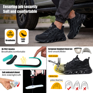 <span class=keywords><strong>Scarpe</strong></span> <span class=keywords><strong>Antinfortunistiche</strong></span> GUYISA Antiurto e Antiperforazione, Leggere con Punta in Acciaio, Tomaia in Flyknit per Estate, Primavera e Autunno - Product Image 5