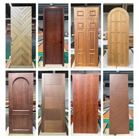 Porte intérieure en bois de style européen, grain noyer noir, insonorisée, résistante à l'humidité, ignifugée 90 minutes, pour villa de luxe