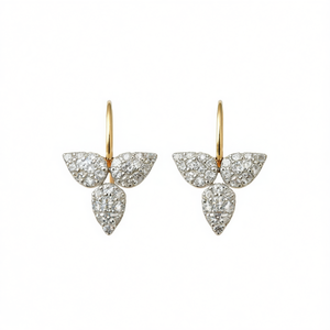 Boucles d'oreilles de luxe en diamants, or massif 18 carats, or blanc, diamants naturels taille poire, bijoux de mariage pour femmes - Product Image 1