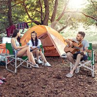 Fabricant Vente en gros de chaises de maquillage pliantes en aluminium pour l'extérieur Chaises de camping légères pour directeurs de camping Chaises de pique-nique avec table d'appoint