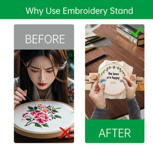 Support de cerceau à broder en bois naturel robuste Youlike YLH240806-1 avec support réglable pour le tricot artisanal DIY - Product Image 4