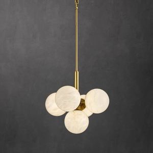 <span class=keywords><strong>Lampadario</strong></span> Moderno in Alabastro con Pendenti a Sfera Naturale Minimalisti, Luci LED per Soggiorno e Sala da Pranzo, Forma Ovale - Product Image 5