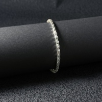 Bracelet unisexe en argent sterling 925 plaqué rhodium, chaîne torsadée serpent 3 mm, vente en gros d'usine - Idéal pour cadeau et occasions festives