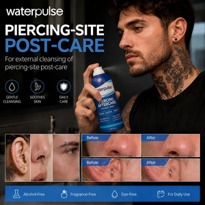 Spray per la cura dei piercing Waterpulse Saline Wound Wash 0.9% cloruro di sodio, nebulizzazione fine per orecchio, naso, cartilagine e piercing corporeo. - Product Image 1