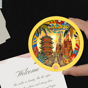 Aimant rond de réfrigérateur de sculpture de papier de nouveauté logo personnalisé aimant rond de réfrigérateur papier découpé pour <span class=keywords><strong>la</strong></span> décoration à <span class=keywords><strong>la</strong></span> maison - Product Image 5