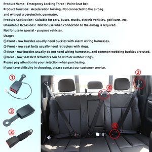 Ceinture de sécurité professionnelle rétractable à 3 points en polyester R200 ECE E24 avec confort et sécurité améliorés - Product Image 5