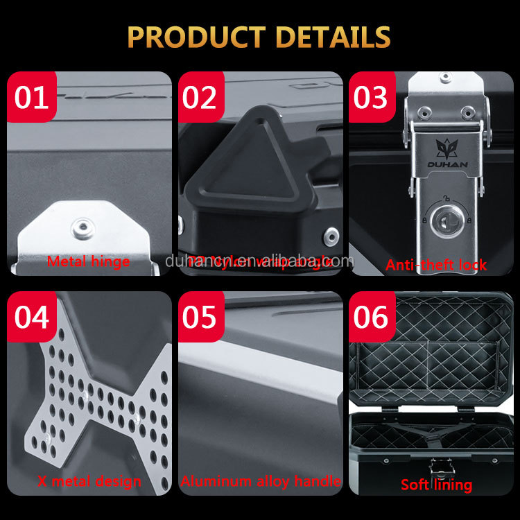 DUHAN, 55L Тур Мотоцикл чехол для полноценный шлем чемодан хвост компьютерной приставки к телевизору алюминиевых ножках с регулируемой длиной Монтажный кронштейн для универсальных мотоциклов