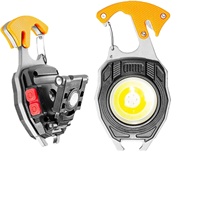 EDC Mini porte-clés magnétique lampe de poche fil allume-cigare, sifflet portable en aluminium avec ouvre-bouteille, tournevis, tungstène
