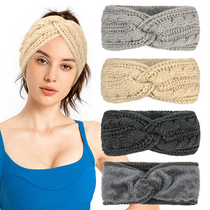 <span class=keywords><strong>Bandeau</strong></span> chauffe-oreilles pour femmes, accessoires pour cheveux, bandeaux turban d'hiver épais et tricotés au crochet, accessoires d'hiver - Product Image 6