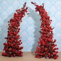 Arche de fleurs artificielles en soie style corne de bœuf, de style européen, transfrontalière, standardisée, pour décoration de toile de fond de scène de mariage, 6-7 pieds x moins de 4