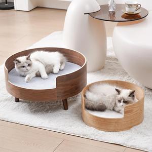 Canapé rond durable en bois de pin massif pour animaux de compagnie toutes saisons meubles pour animaux de compagnie pour chiens et chats - Product Image 4