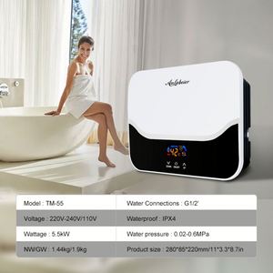 Pantalla táctil Refrigeración en caliente Mini Instant 3.5KW 230V Cocina Géiser eléctrico ABS Ducha eléctrica instantánea sin tanque - Product Image 6