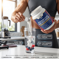 Créatine Monohydrate en Poudre Instantanée 200 Mesh, Certifiée Halal/Kosher, Pure à 99,9%, Marque Privée OEM ISO, MOQ Flexible, pour Sportifs