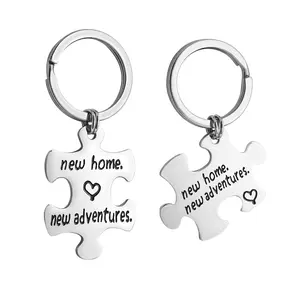 Custom Key Chain Ring Personalized Design Festive Anniversary Birthday Engagement Gift Matching Puzzle Black Wedding Keychain