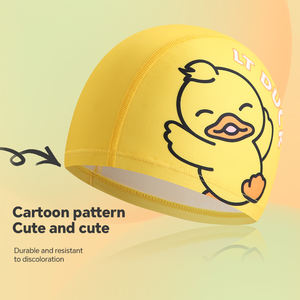 Gorros de baño elásticos personalizados de alta calidad, nuevo diseño, PU, niños, dibujos animados, peces, animales, patrón impreso para el deporte de los niños - Product Image 3