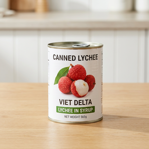 Litchis entiers en conserve d'origine vietnamienne, en sirop, livraison rapide, vente en gros, fruits frais et sucrés pour la pâtisserie - Product Image 1
